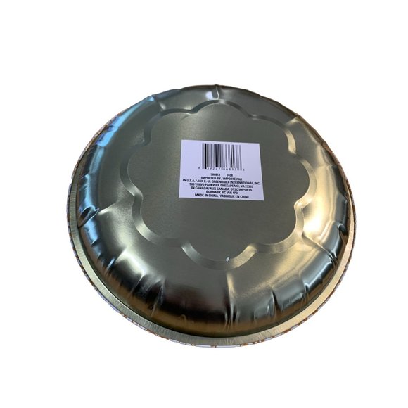 New Greenbrier Tin Serving Platter Tray Round Christmas Tree Set of 2 - Picture 3 of 4